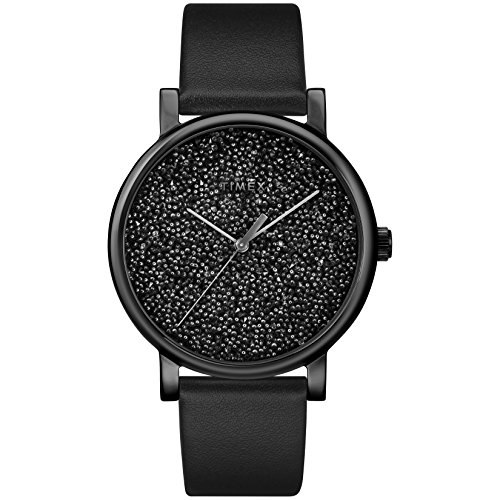 【中古】【未使用・未開封品】Timex レディース クリスタル豪華 38mm ドレスウォッチ ブラック