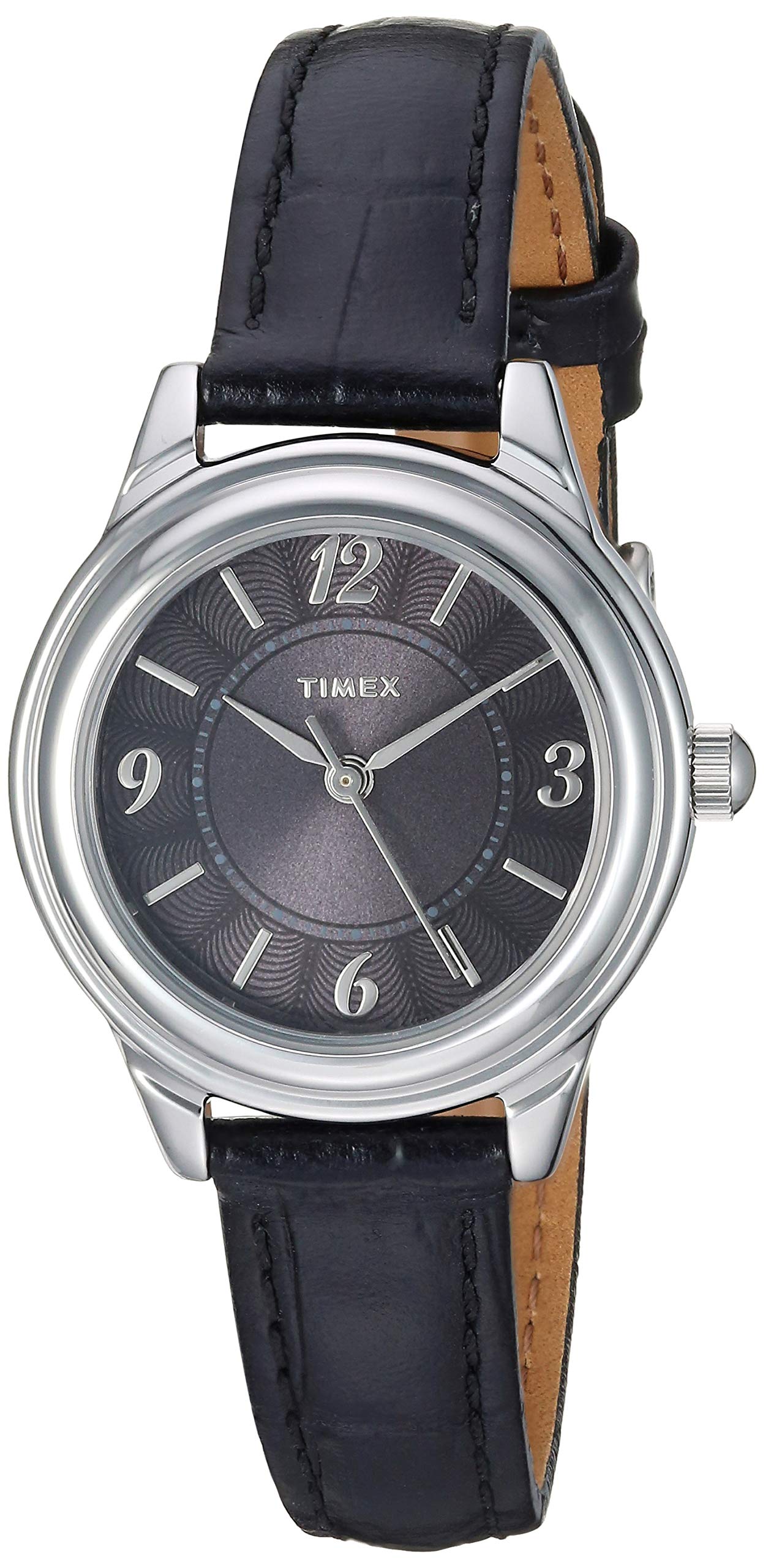 【中古】【未使用・未開封品】Timex TW2R86300 Women's Black Croco Print Leather Strap Watch