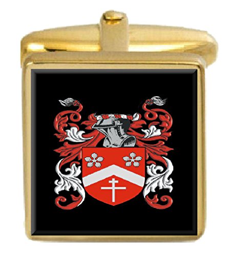 【中古】【未使用・未開封品】選択ギフトBlyton England家紋Surname Coat of ArmsゴールドCufflinks Engravedボックス|AJIMURA-SHOP