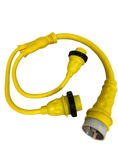 【中古】【未使用・未開封品】AMP UP Marine & RV Cords 125?/ 250?V 50?AmpオスX ( 2?) 30?AメスMarine YスプリッタボートShore電源アダプタ