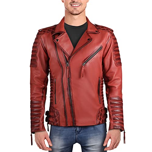 【中古】【未当てはめる・未開封品】New York Leather OUTERWEAR メンズ US 大いさ: X-Large 色合い: 赤いこと