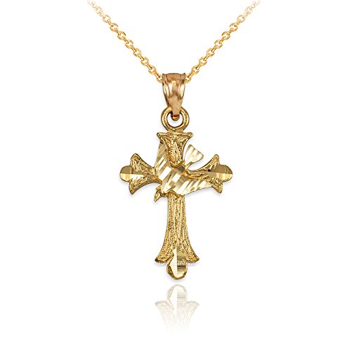 【中古】【未使用・未開封品】LA BLINGZ 14K イエローゴールド 聖霊 鳩 十字架 DCチャームネックレス, 金属