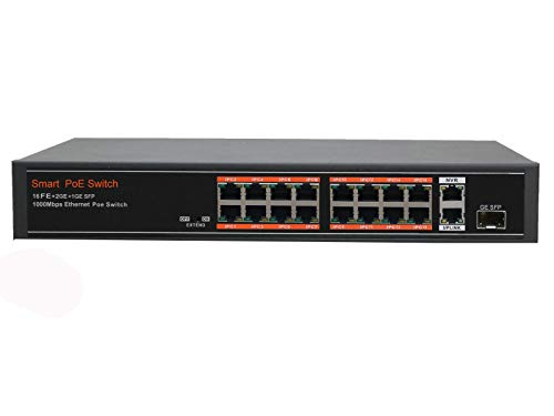 【中古】【未当て嵌める・未開封品】SECUPOE 16ポートファストイーサネットPoE取り替えっこの受け支える10 / 100Mつけ加える2ポートギガビット1界面SFP 1000M引き上げる繋がり802.3af / at内蔵DC