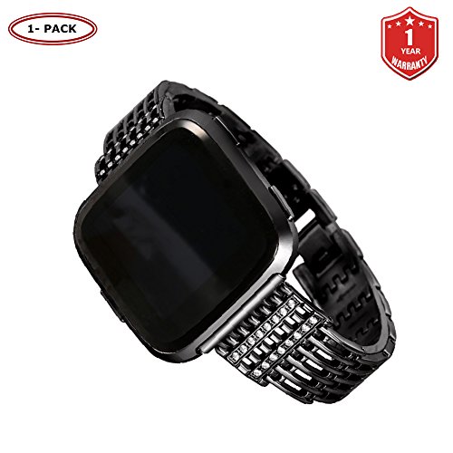 【中古】【未使用・未開封品】funband for Fitbit Versa用ストラップバンドレディース、ステンレススチールキラキラ光る用交換バンドアクセサリーブレスレットラインストーン｜AJIMURA-SHOP