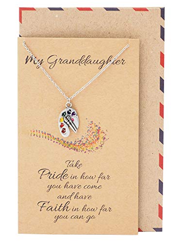【中古】【未使用・未開封品】QuanジュエリーHappy誕生日Granddaughterペイントネックレスwithインスピレーション引用｜AJIMURA-SHOP