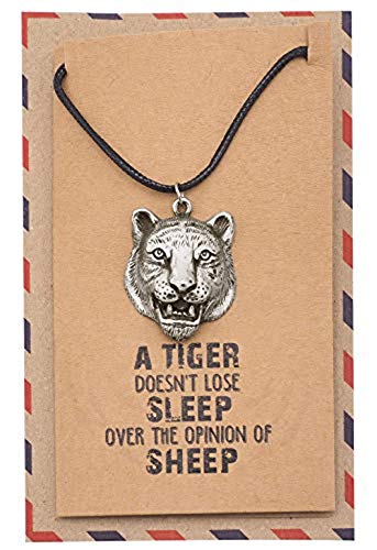 【中古】【未使用・未開封品】QuanジュエリーTigerネックレス、ジュエリーギフトの女性、インスピレーションギフトwith Greeting Card