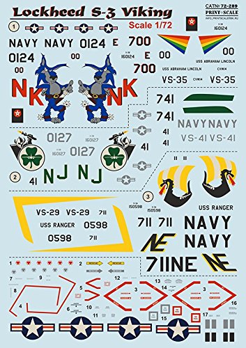 【中古】【未使用・未開封品】ウェットデカール リパブリックウェット用 ロッキードS-3 バイキングネイビー用 デカール 1/72スケール プリントスケール 72-289 ウェットデカー