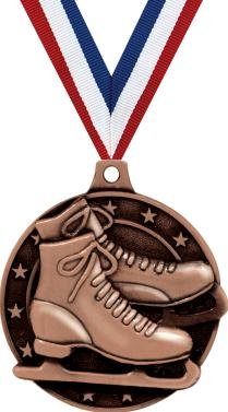 【中古】【未使用・未開封品】クラウンAwards Ice Skating Medal???ブロンズIce Skates Medals withネックリボンPrime|AJIMURA-SHOP