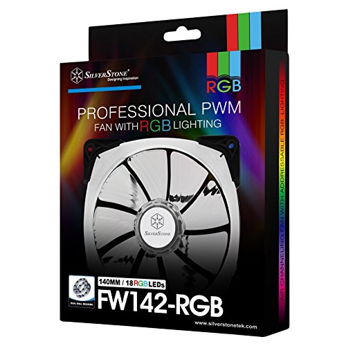 【中古】【未当て嵌める・未開封品】SilverStone Technology PWM 140粍 RGB気違い デュアルボールベアリングとLED18個付き添い人 明るさ立ちなおる(SST-FW142-RGB)