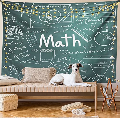 【中古】【未使用・未開封品】Lunarable 数学 部屋 タペストリー キングサイズ ボード 図面がいっぱい 計算式 理論 数学 レッスン 言葉 壁掛け ベッドカバー 壁装飾 30インチ