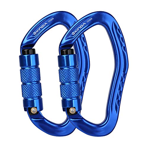 【中古】【未使用・未開封品】XINDA 22KN 自動ロックカラビナクリップ - ツイストロッククライミングカラビナ CE UIAA認定 高耐久カラビナ 登山 ラペリング ハンモック ハイキ