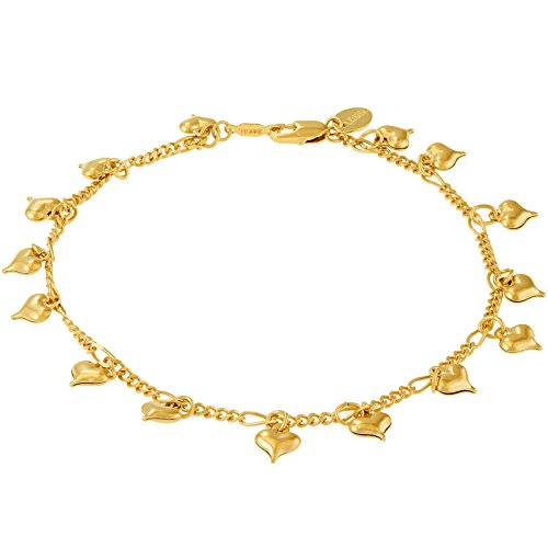 【中古】【未使用・未開封品】LIFETIME JEWELRY ぶら下がるハートアンクレット 女性&ティーンガールズ 24Kゴールドメッキ Medium, Large & Extra Large ゴールド｜AJIMURA-SHOP