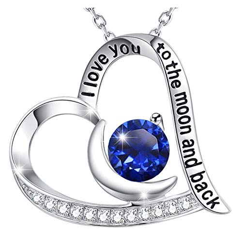 【中古】【未使用・未開封品】ELDA & CO. クリスマス 誕生日プレゼント 女性用 I Love You to the Moon and Back ネックレス 12月の誕生石 S925スターリングシルバー 100言語