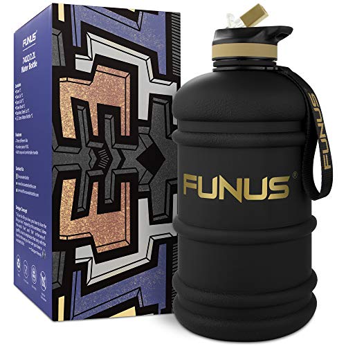 【中古】【未当て嵌める・未開封品】FUNUS ビッグウォーターボトル 1.3L - 2.2L 無臭水さし BPA無償性 ハイドロジャグ 目こぼし押しとどめる 再受け入れる能力のある 大静電容量 メンズ レディース フィジカルフィットネス