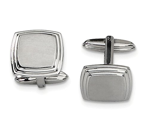 【中古】【未使用・未開封品】ステンレススチールSquare Brushed Cuff Links、15?x 16?mm|AJIMURA-SHOP