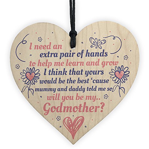 【中古】【未使用・未開封品】XLD Store Will You Be My Godmother木製ハートプラークGoddaughter Godson洗礼式Asking Gifts for Her