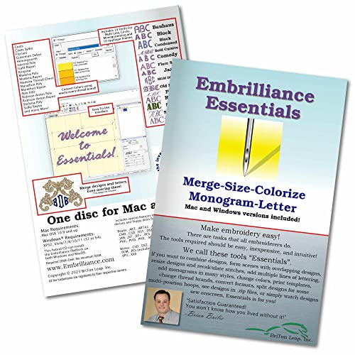 【中古】【未当て嵌める・未開封品】Embrilliance Essentials Embroidery Machine Software by Embrilliance Essentials Embroidery Software