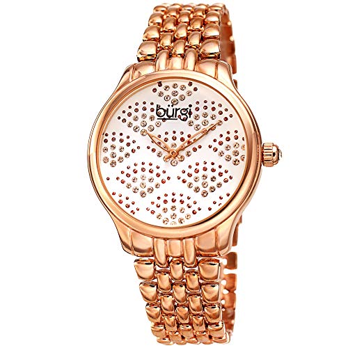 【中古】【未当て嵌める・未開封品】Burgi Designerステンレス鋼スチール写真Women \u0027s Watch???Sparkling Dial with Swarovski Crystals インチ素晴らしい気違いお定まり???チェーンリンクブ