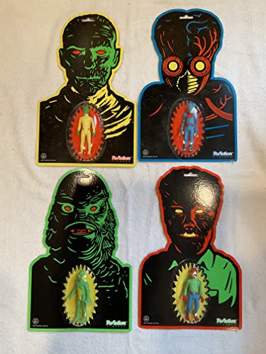 【中古】【未使用・未開封品】super7?SDCC 2018?Exclusive Universal Monsters ReAction Figure Complete Set of 4?: Wolfman、Mummy、Metaluna、& Creature