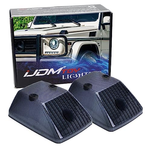 【中古】【未使用・未開封品】iJDMTOY 光沢ブラックフロントウィンカーランプレンズ 1986-18 メルセデスW463 GクラスG500 G550 G55 G63 G65対応 73-005-Smoked