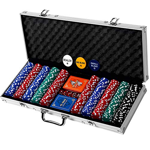 【中古】【未使用・未開封品】ラリー＆ロアーによるプロフェッショナル500チップ（11.5g）ポーカーセット - 500カジノスタイルのチップ、カード、ダイス、アルミケース＆キー