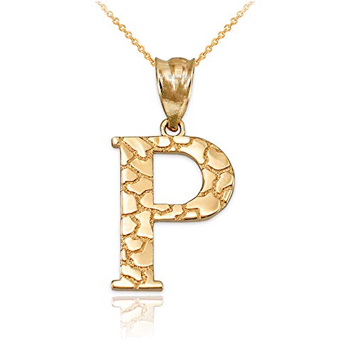 【中古】【未当てはめる・未開封品】天使の都市 BLINGZ 14K黄色ゴールド ナゲットイニシャルP頸飾り ゴールド