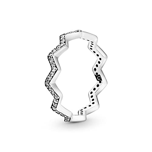 【中古】【未使用・未開封品】Pandora Jewelry きらめくジグザグキュービックジルコニアリング スターリングシルバー