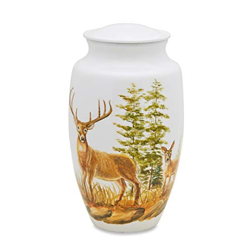 【中古】【未使用・未開封品】UrnsDirect2U Two Deer 大人用装飾小屋、ホワイト