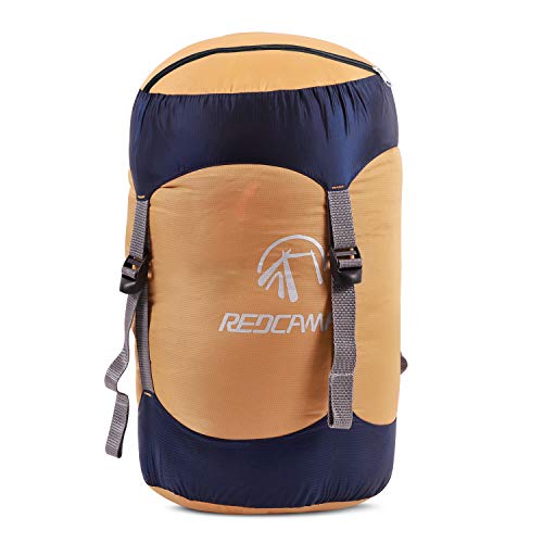 【中古】【未当て嵌める・未開封品】REDCAMP ナイロン締め付ける原材料サック 軽さ寝袋 締め付ける袋 うしろ側容器に並べる/山歩き/難民キャンプに至適 オレンジ色 L その他-スポーツ・アウトドア