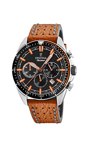 【中古】【未使用・未開封品】Festina Men's The Originals F20377-4F37 Black Leather Quartz Fashion Watch