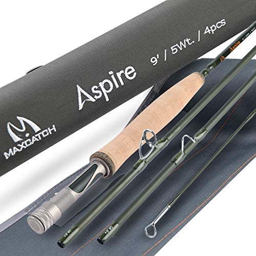 【中古】【未使用・未開封品】M MAXIMUMCATCH Aspire - 釣り竿 40T カーボンファイバー アルマイトリールシート 4ピース 5/6/8 Wt (9フィート 8wt)｜AJIMURA-SHOP