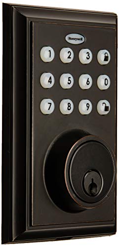 【中古】【未使用・未開封品】Honeywell - Bluetooth Enabled Entry Deadbolt and Doorknob with Keypad, Square Faceplate Deadbolt ブロンズ 8812409S