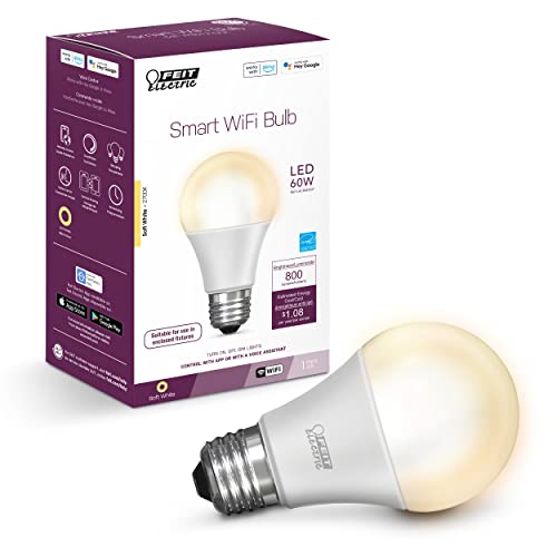 【中古】【未当て嵌める・未開封品】Feit Electric OM60/927CA/AG 60W好いかげんに 無線LAN調光役立つこと付き添い人 こしき不必要 Alexa Google Assistant A19 かっこ良いLED白熱電球 高さ4.4in x 奥ぶかさ2.3はたご屋