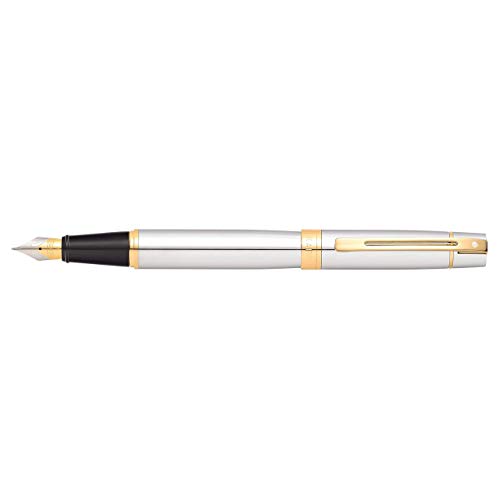 【中古】【未使用・未開封品】(Medium Nib, Chrome w/Gold) - Sheaffer 300 Chrome with Gold Tone Fountain Pen - Medium Nib｜AJIMURA-SHOP