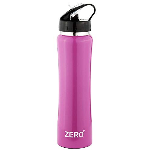 【中古】【未使用・未開封品】Zero Degree ステンレススチールウォーターボトル ストローと漏れ防止蓋付き 真空断熱二重壁スポーツボトル 24時間保冷 (18オンス)