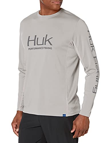 【中古】【未使用・未開封品】Huk メンズ Icon X 長袖シャツ 長袖 パフォーマンスシャツ UPF 30+ 日焼け防止 グレー L｜AJIMURA-SHOP