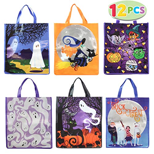 【中古】【未当て嵌める・未開封品】JOYIN 12枚 ハロウィン 大きな御菓子トートバッグ 17in x 15in ハロウィン トリックオアトリート 砂糖菓子御徒面子 差し上げ物御徒面子 授業時間の