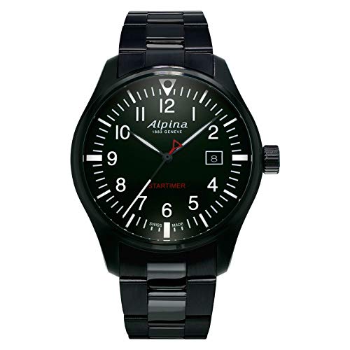 【中古】【未当てはめる・未開封品】Alpina Startimer パイロットクォーツムーブメント 黒いこと文字盤 メンズウォッチ AL-240B4FBS6B