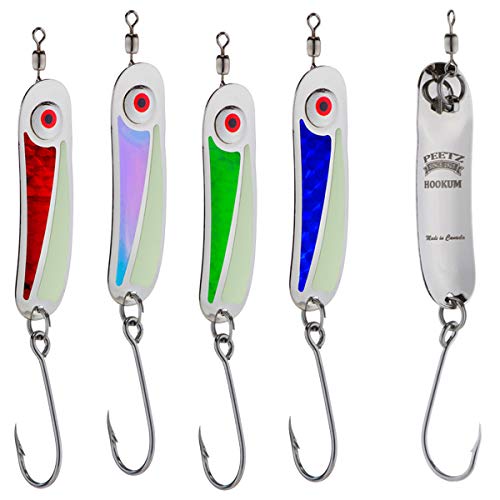 【中古】【未当て嵌める・未開封品】Peetz Hookum スプーンルアー - \u0027Trophy Trout \u0027 4個風呂敷き包み | 手作り 割り増し金品等 | 17g/0.6薬局衡オンス Ｎｉメッキ金管楽器 | 高性能御釣り具