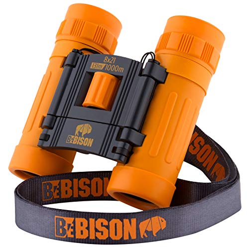 【中古】【未使用・未開封品】BeBison 双眼鏡 子供と大人用 8 x 21 高解像度 リアル光学式 コンパクト 折りたたみ式 耐衝撃 子供双眼鏡 バードウォッチング用 スパイゲーム 男｜AJIMURA-SHOP