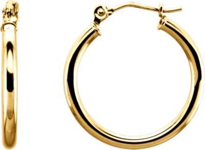 【中古】【未使用・未開封品】14K イエローゴールド 20mm 光沢仕上げのフープピアス