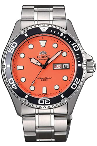 【中古】【未当て嵌める・未開封品】Orient FAA02006M メンズ オレンジ色 Mako II ステンレス鋼スチール写真 200M 自動小銃ダイブウォッチ