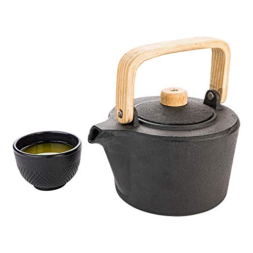【中古】【未使用・未開封品】鉄分 鉄製ティーポット 445オンス ブラック 鋳鉄 大阪 木製ハンドルとノブ 7 1/2インチ x 6インチ x 5インチ - 1個ボックス - レストラン用品