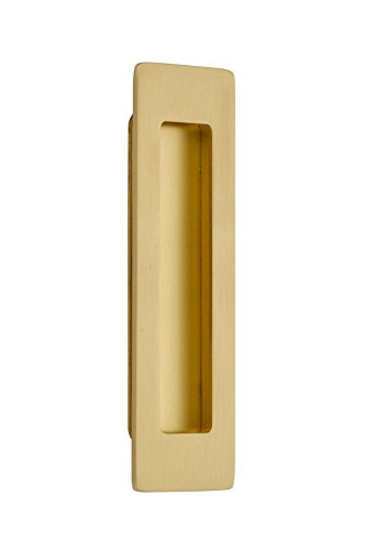 【中古】【未使用・未開封品】Emtek モダン 長方形 フラッシュプル 1-3/4インチ x 6インチ サテン真鍮｜AJIMURA-SHOP