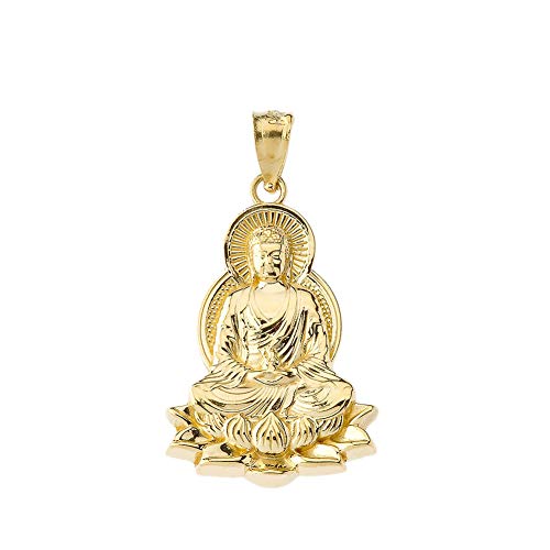 【中古】【未当て嵌める・未開封品】蓮の花シャンデリヤ 14K 黄色ゴールド 釈迦牟尼