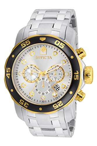 【中古】【未当て嵌める・未開封品】Invicta Men\u0027s Pro Diver 80040 Silver Stainless-Steel Plated Swiss Parts Chronograph Dress Watch