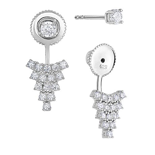 【中古】【未使用・未開封品】Tilo Jewelry スターリングシルバー キュービックジルコニア フロントバック三角形スタッドピアス