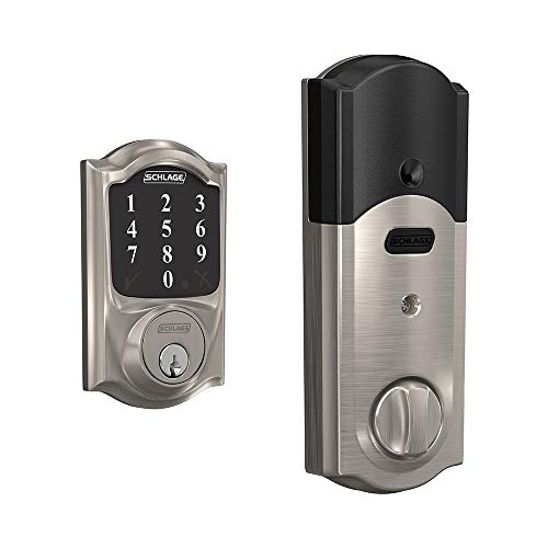 【中古】【未使用・未開封品】Schlage Connect スマートデッドボルト キャメロットトリム付き サテンニッケル、ジグビー認証 BE468GBAK CAM 619｜AJIMURA-SHOP