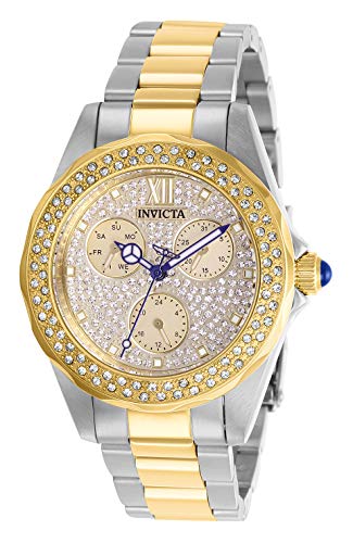 【中古】【未当て嵌める・未開封品】Invicta Women\u0027s 28433 Angel Quartz Multifunction Pave, White Dial Watch