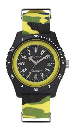【中古】【未当て嵌める・未開封品】Nautica Men\u0027s Surfside NAPSRF007 Matte Yellow Silicone Japanese Quartz Fashion Watch
